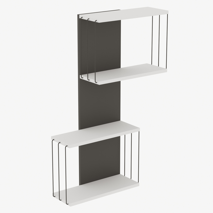 Sconto Nástěnná police  DESTAN bílá/antracitová