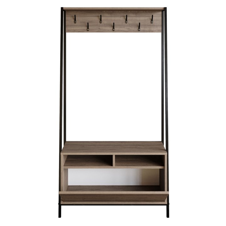 Předsíňová sestava DEVIN ořech/černá 1