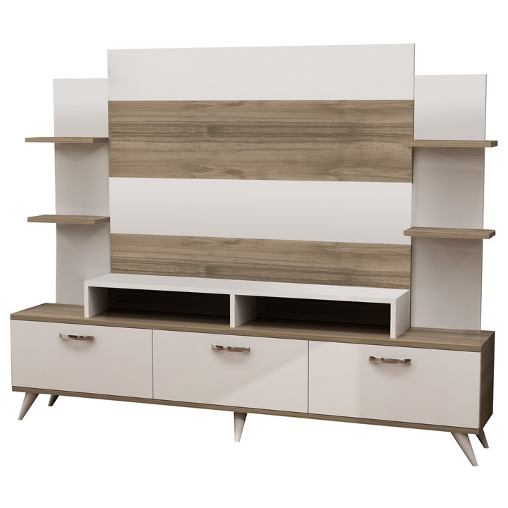 Obývací stěna DIANA 2 bílá/ořech 1