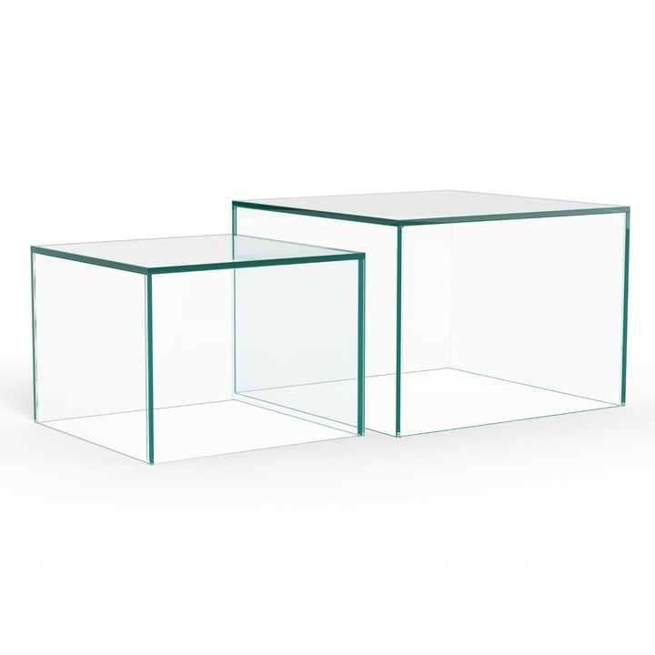 Konferenční stolek DICE čirá/křišťálově čirá, 2 ks 1