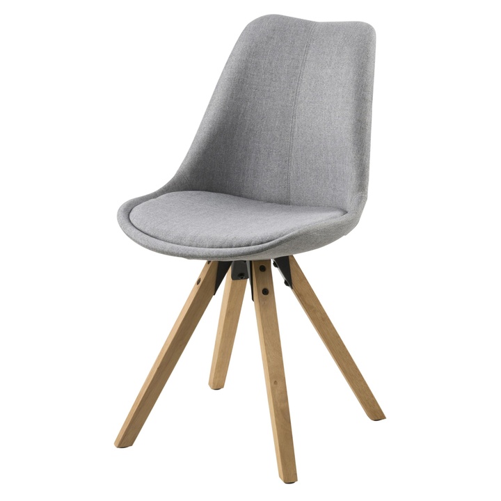 Sconto Jídelní židle DIMA kaučukovník/světle šedá