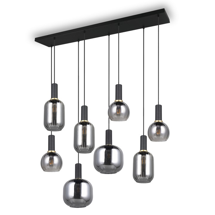 Sconto Závěsné svítidlo DIVA 8 černá/šedá