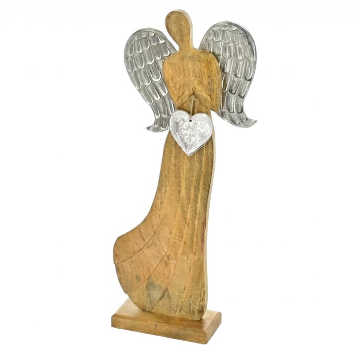 Dekorace anděl DONGUEL dřevo, výška 53 cm 1