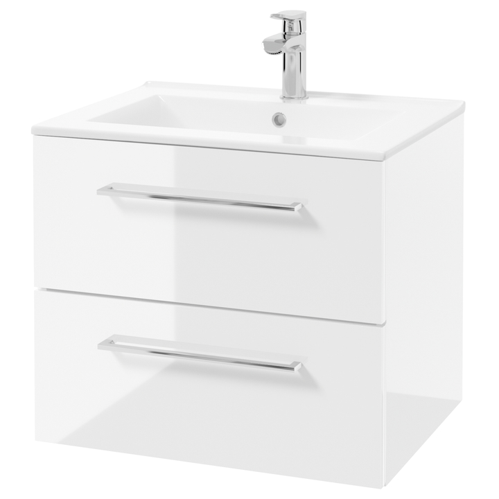 Skříňka s umyvadlem DORADO D60 bílá/bílá lesk 1