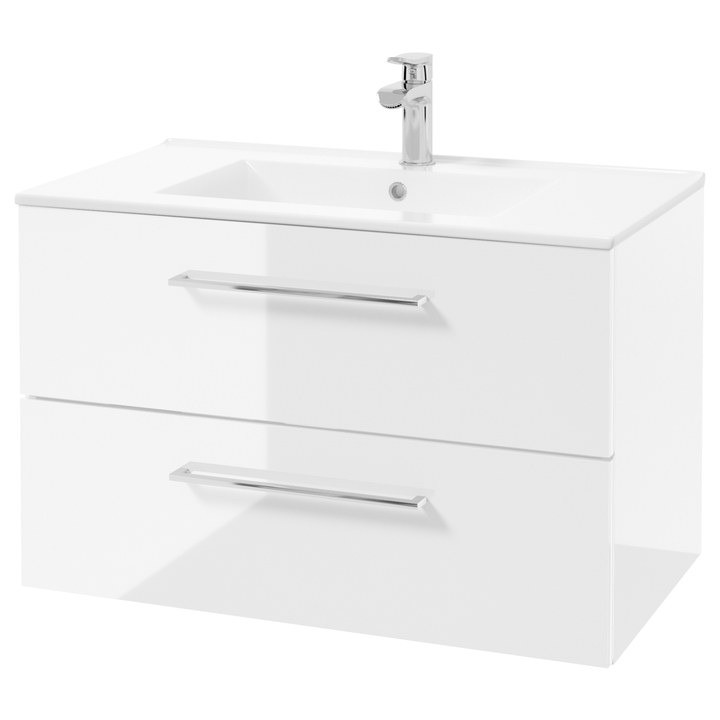 Sconto Skříňka s umyvadlem DORADO D80 bílá/bílá lesk