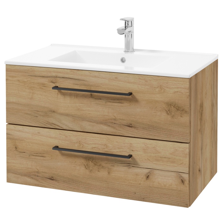 Sconto Skříňka s umyvadlem DORADO D80 dub craft zlatý