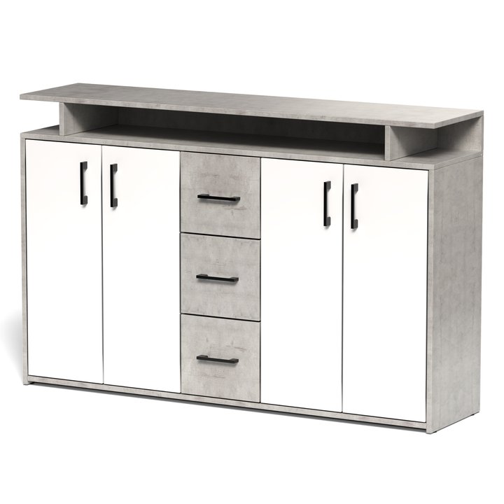 Sconto Komoda DOROTHEA beton/bílá