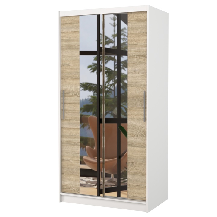 Sconto Šatní skříň DRAGOS bílá/dub sonoma