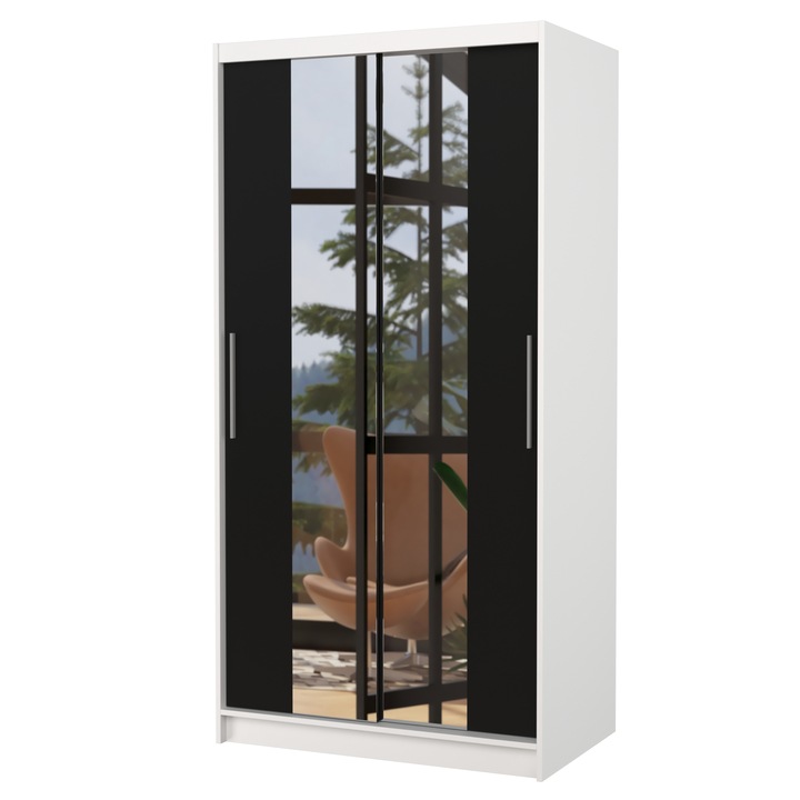Sconto Šatní skříň DRAGOS bílá/černá