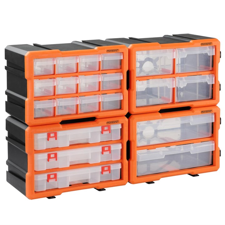 Organizér na drobné díly DRAWERS 4 oranžová/šedá 1