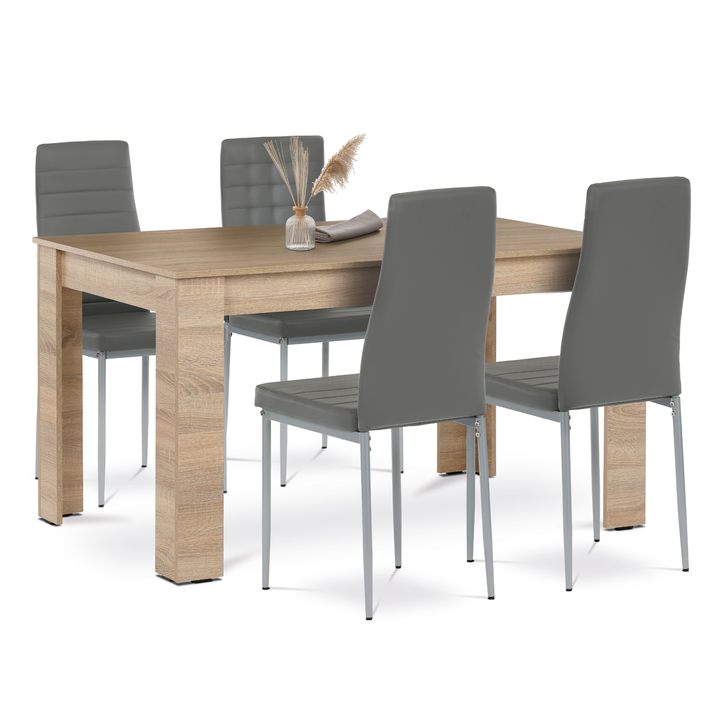 Sconto Jídelní set EDGAR II dub sonoma/šedá/šedá