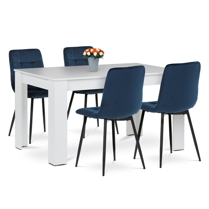 Sconto Jídelní set EDGAR bílá/modrá/černá