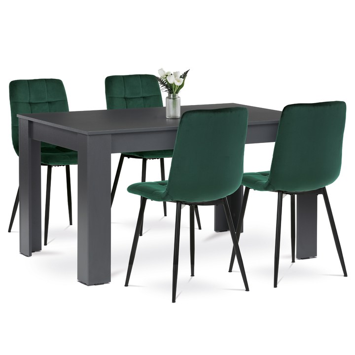 Sconto Jídelní set EDGAR antracitová/zelená/černá