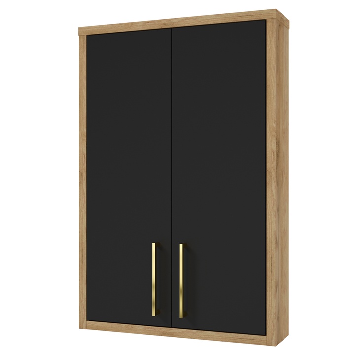 Sconto Závěsná skříňka  EDIA dub zlatý/černá matná