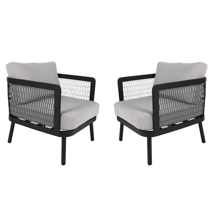 Sconto Křeslo EDINBURGH černá/světle šedá, set 2 ks