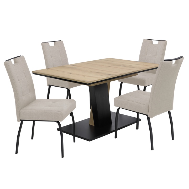 Sconto Jídelní set EDNA dub evoke/béžová