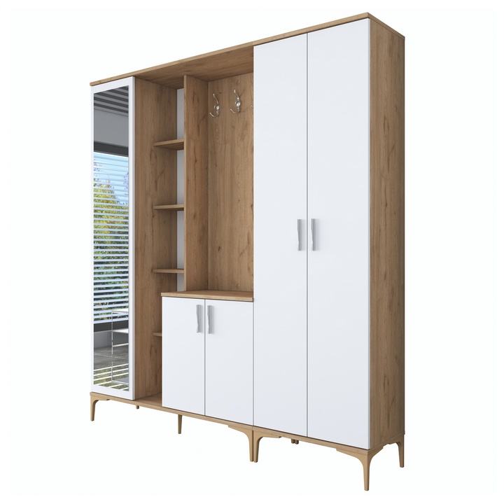 Předsíňová sestava ELA 9 ořech/bílá 1