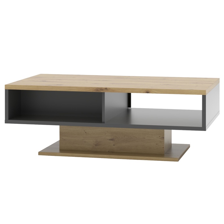 Sconto Konferenční stolek ELA grafitová/dub artisan