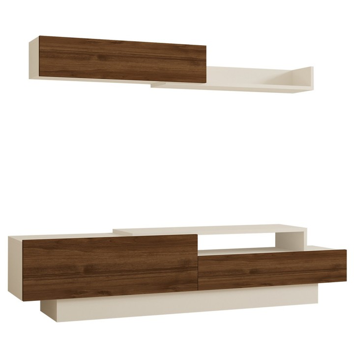 Obývací stěna ELDA bílá/ořech 1