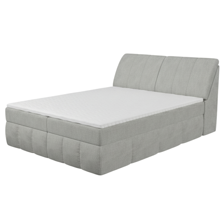 Sconto Postel s matrací a topperem ELEIN světle šedá, 140x200 cm