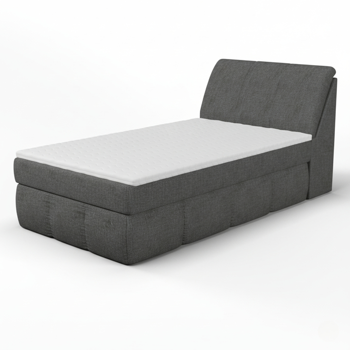 Sconto Postel s matrací a topperem ELEIN tmavě šedá, 120x200 cm