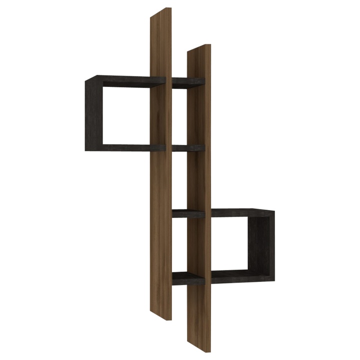 Nástěnný regál EMSE dub/černá 1