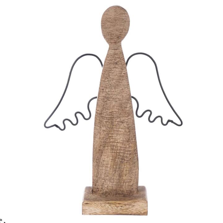Dekorace anděl ENRIGHT kov/dřevo, výška 21cm 1