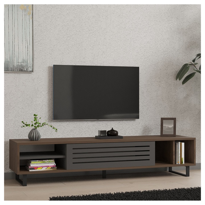 TV komoda ERAY ořech/antracitová 1