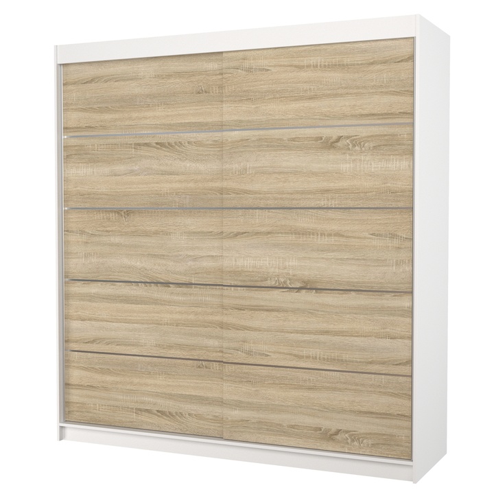 Sconto Šatní skříň ESMA bílá/dub sonoma