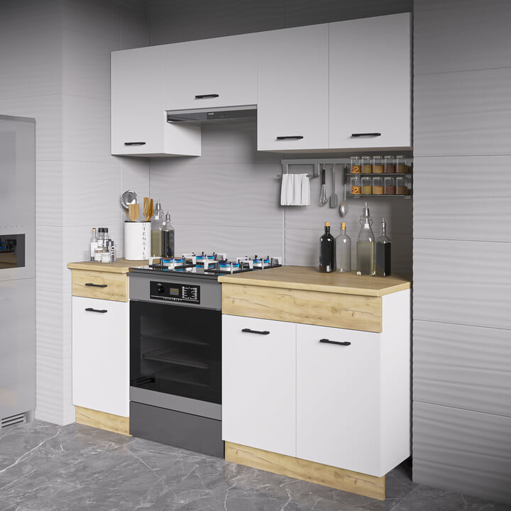 Sconto Kuchyňský blok ESPERO 180 bílá/dub craft zlatý