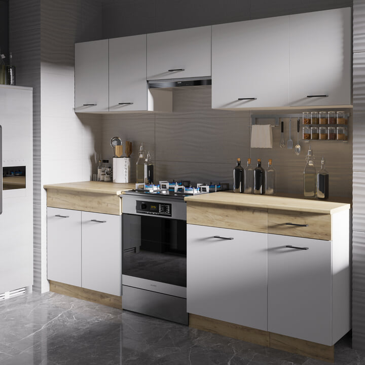 Sconto Kuchyňský blok ESPERO 240 bílá/dub craft zlatý