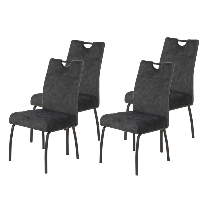 Sconto Jídelní židle EVELYN I S vintage antracitová, set 4 ks