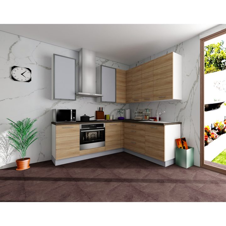 Sconto Rohová kuchyňská sestava FACHMAN B18, 217x217 cm dub sonoma