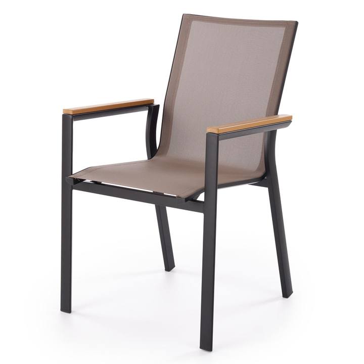 Sconto Zahradní židle FAIRRU černá/šedá/hnědá