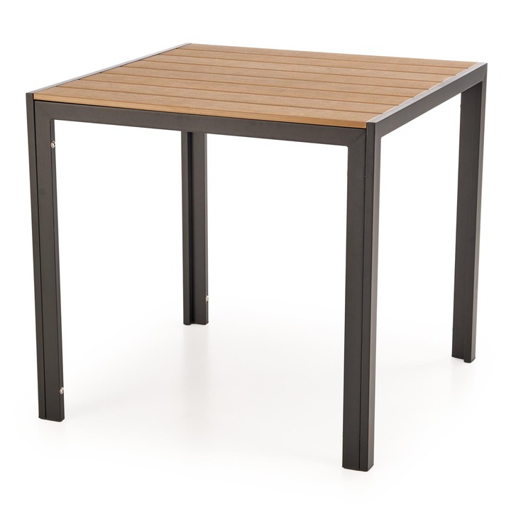 Sconto Zahradní stůl FAIRRU černá/hnědá, šířka 80 cm