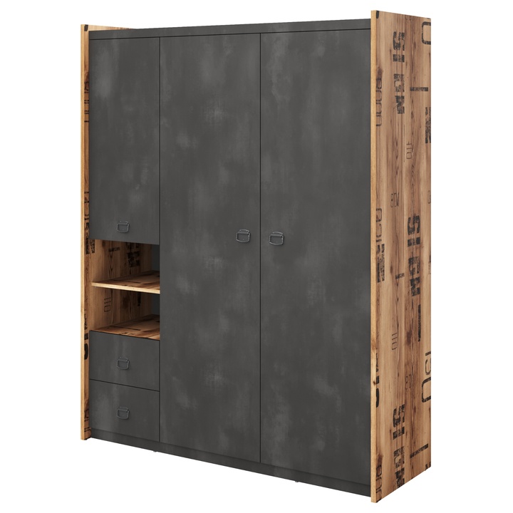 Sconto Šatní skříň FARGO 01 smrk canyon/šedá