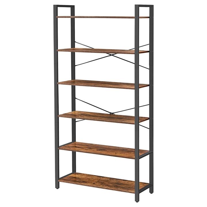 Regál FARO 5 rustikální hnědá/černá 1