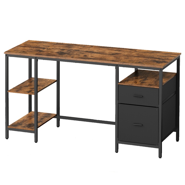 Pracovní stůl FEET hnědá/černá 1