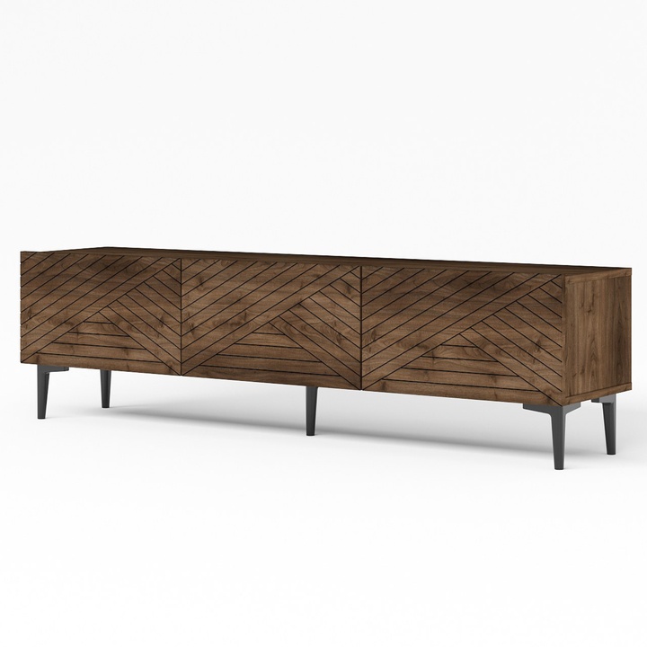 TV komoda FELIX ořech/černá 1