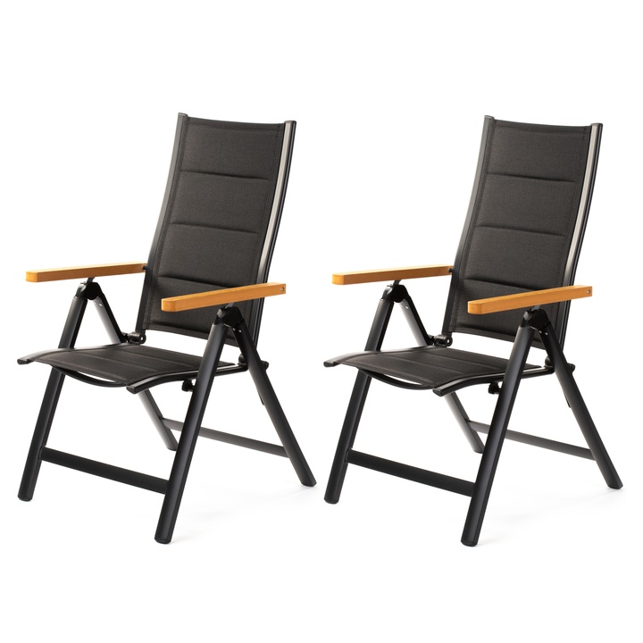 Sconto Zahradní křeslo FIELDMANN černá, set 2 ks