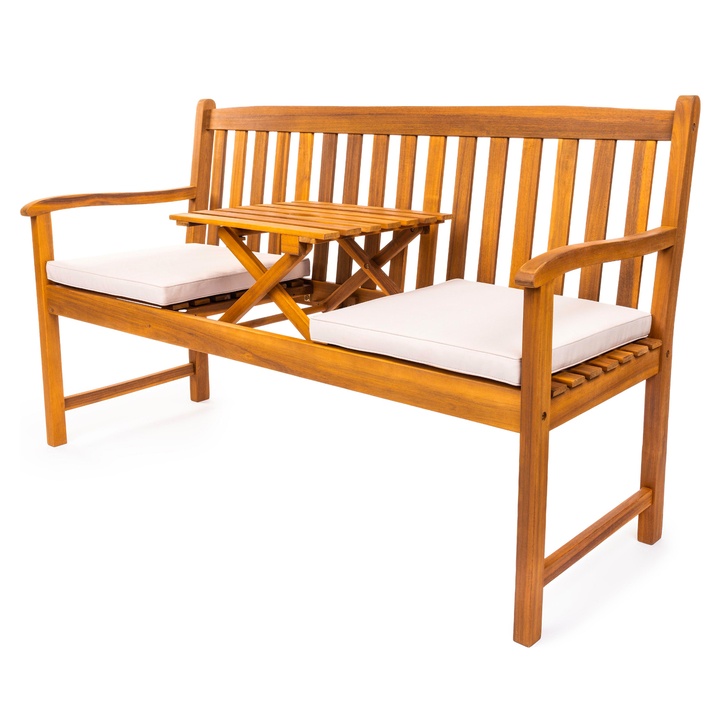 Sconto Zahradní lavice FIELDMANN akácie, s výklopným stolkem