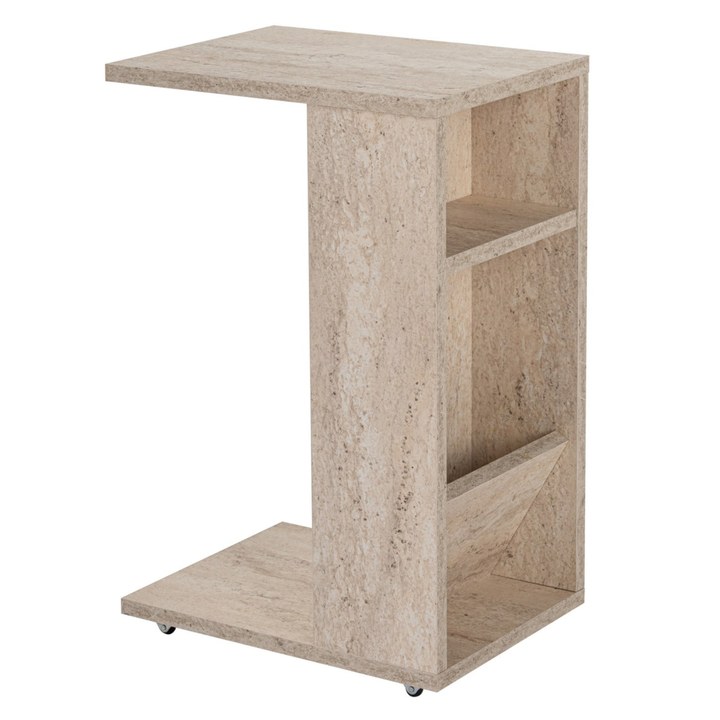 Sconto Přístavný stolek FILINTA béžová/travertin