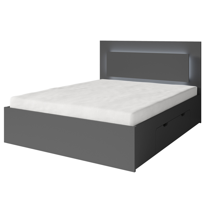 Sconto Postel s LED osvětlením FINO grafitová, 140x200 cm