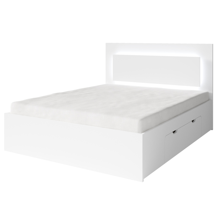 Sconto Postel s LED osvětlením FINO bílá, 140x200 cm