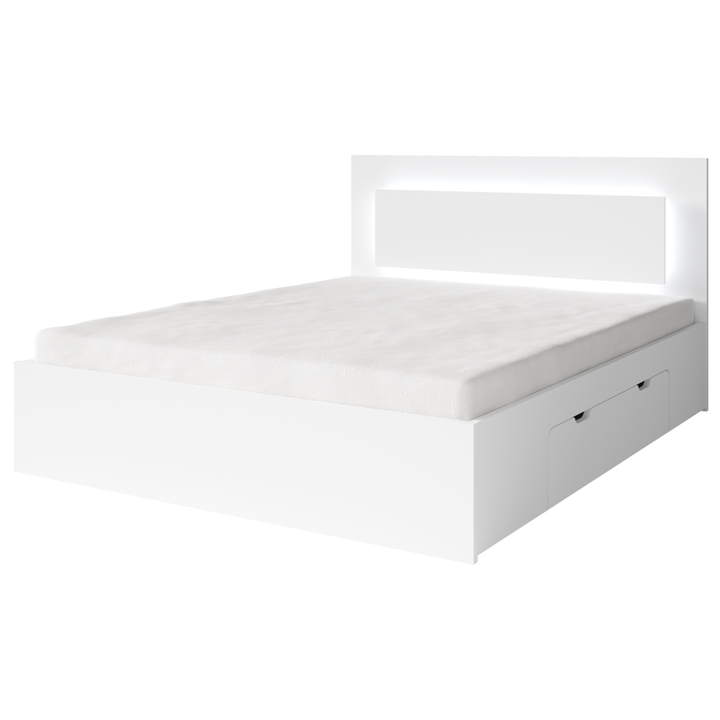 Sconto Postel s LED osvětlením FINO bílá, 180x200 cm