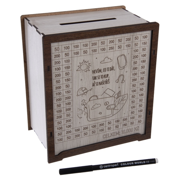 Sconto Pokladnička FISHER dřevo