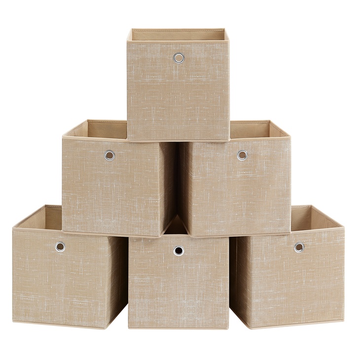 Sada úložných boxů FLAT 2 písková, 6 ks 1