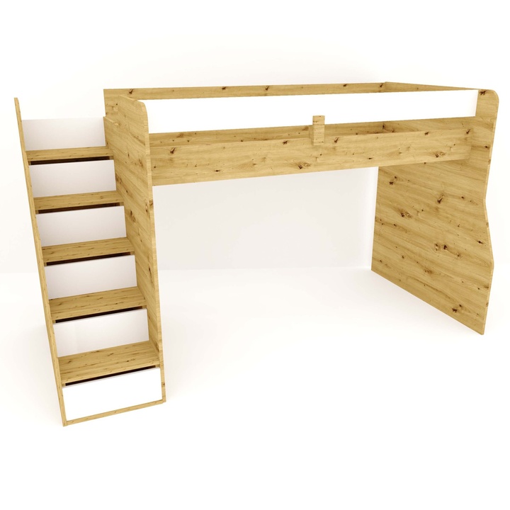 Sconto Patrová postel FLEXIA II levá, dub artisan/bílá, 90x200 cm