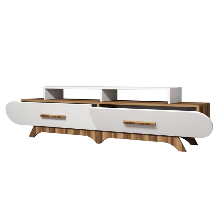 TV komoda FLORA bílá/ořech 1