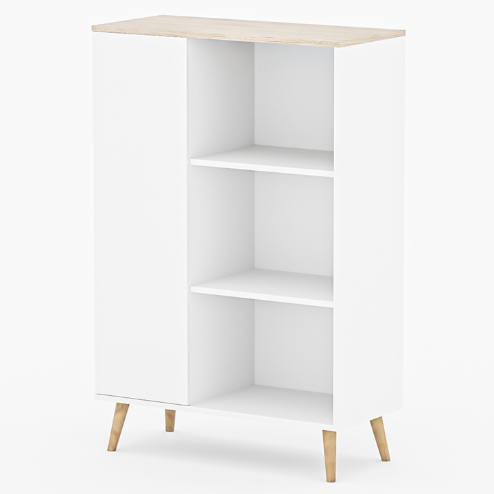 Sconto Regál FONZI bílá/dub sonoma